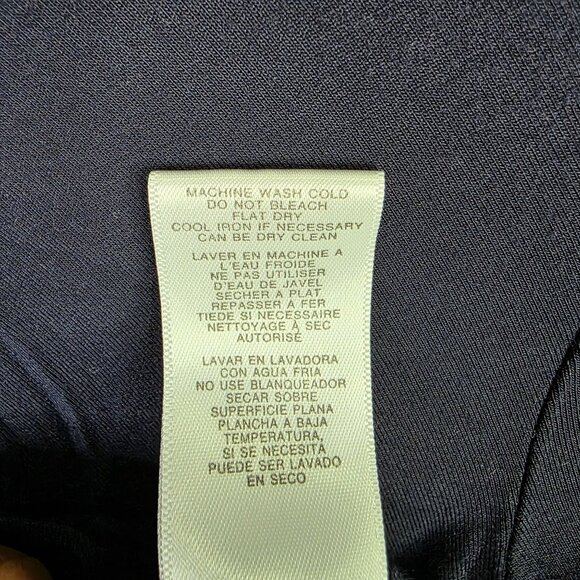 Womens Michael Kors Navy Blue Twist Front Top Long Sleeve Rayon Stretch Size M - Picture 8 of 9